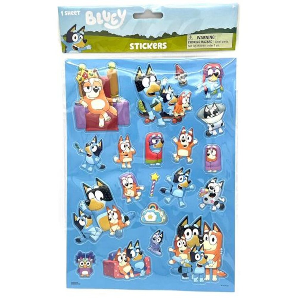Bluey Raised Sticker Sheet New